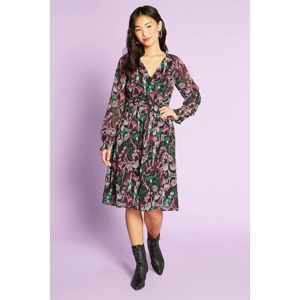 Modcloth Midi Dress Size Medium M Tie Waist Opening Night at the Ballet Dress